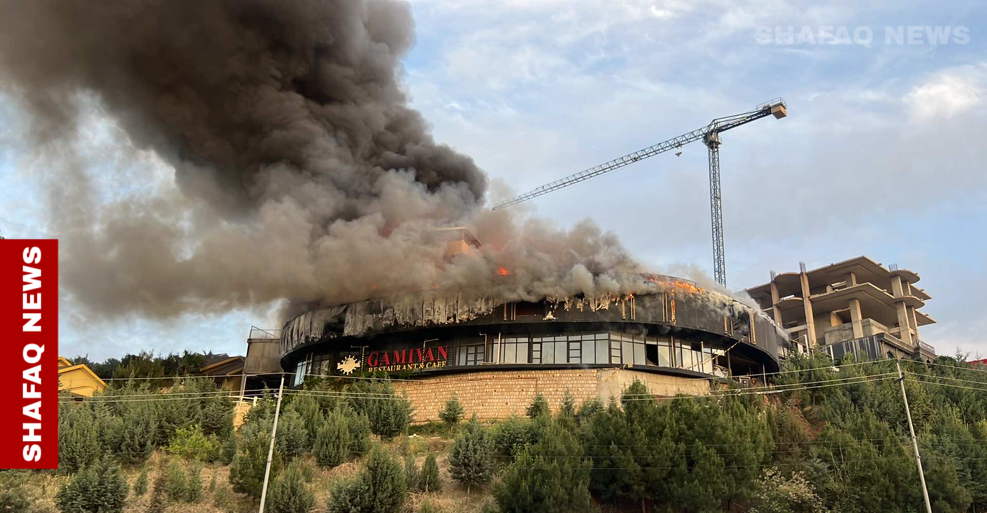 أربيل.. اندلاع حريق كبير في أحد الكافيهات