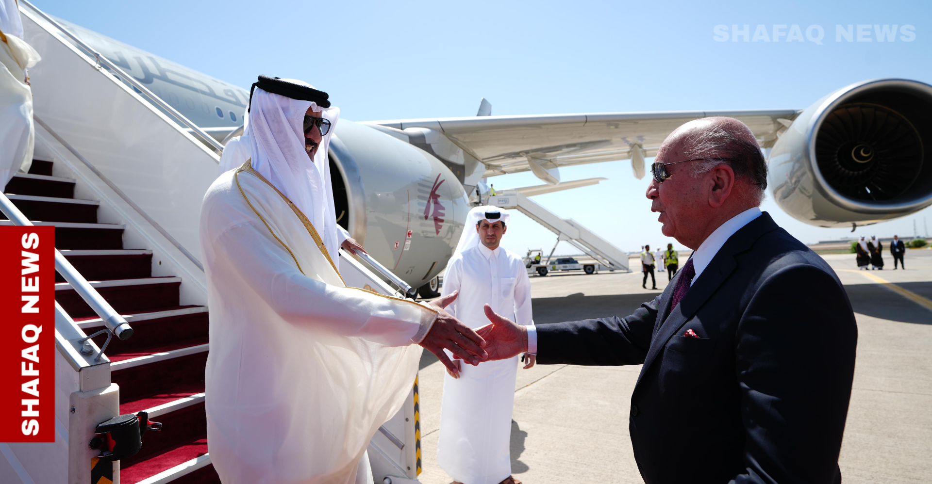 السيسي وبن تميم يصلان بغداد للمشاركة في القمة العربية الـ34