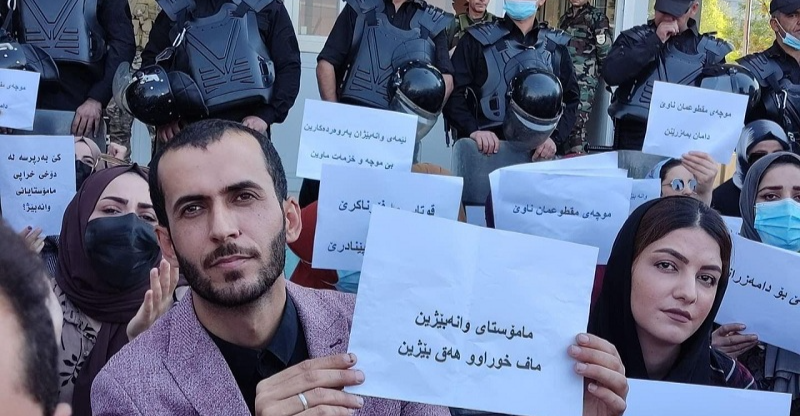 السليمانية.. مطالبات بالإفراج عن محتجين اثنين اعُتقلا من الاسايش