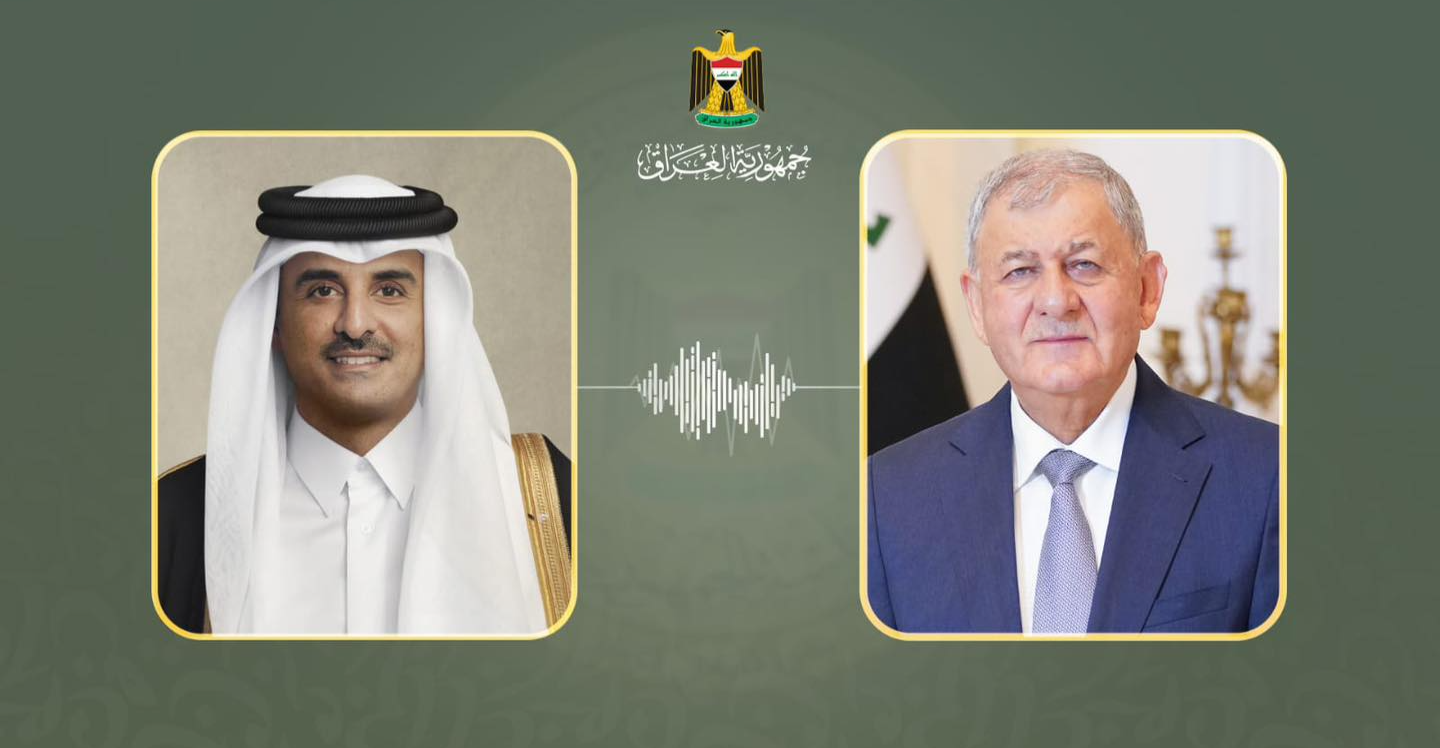 الرئيس العراقي وأمير قطر يتفقان على اعتماد "وسيلة" لسلام المنطقة