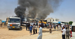حريق كبير يخلف خسائر مالية بمئات الملايين من الدنانير في نينوى (فيديو)