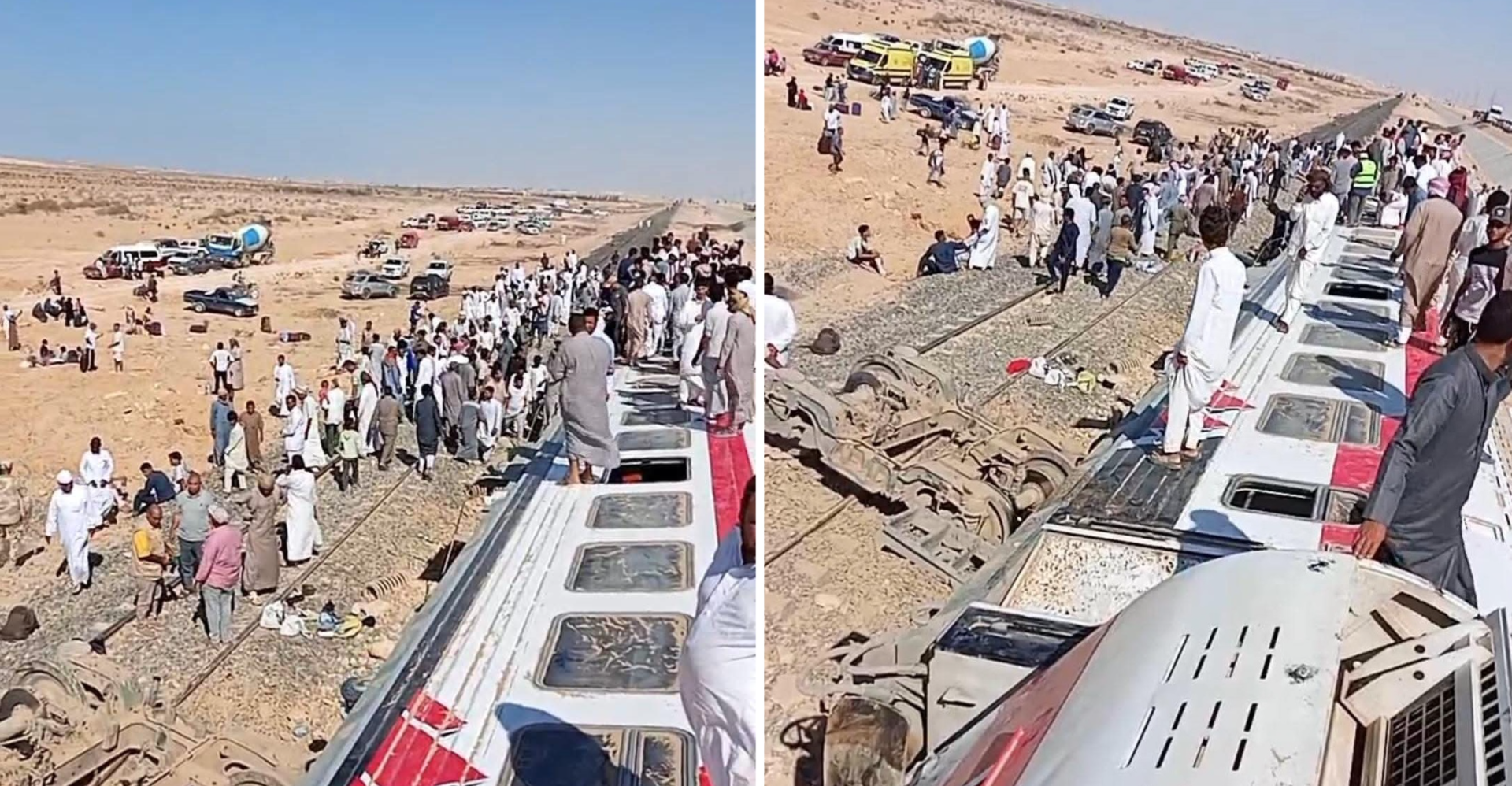 مصر.. 3 قتلى و54 مصاباً في حادث انقلاب قطار مروع