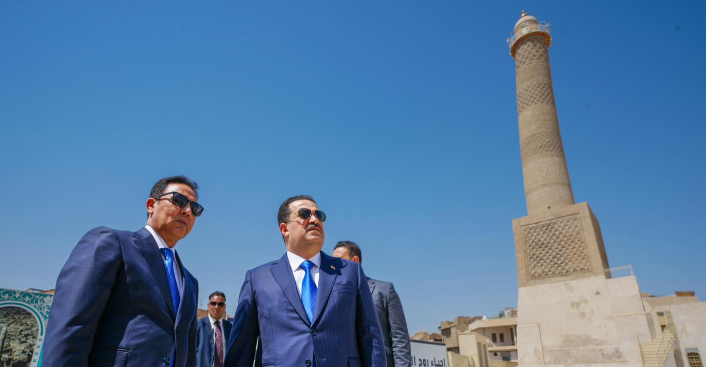 السوداني يغادر الموصل عبر مطارها الدولي بعد افتتاح جامع النوري وكنائس تاريخية