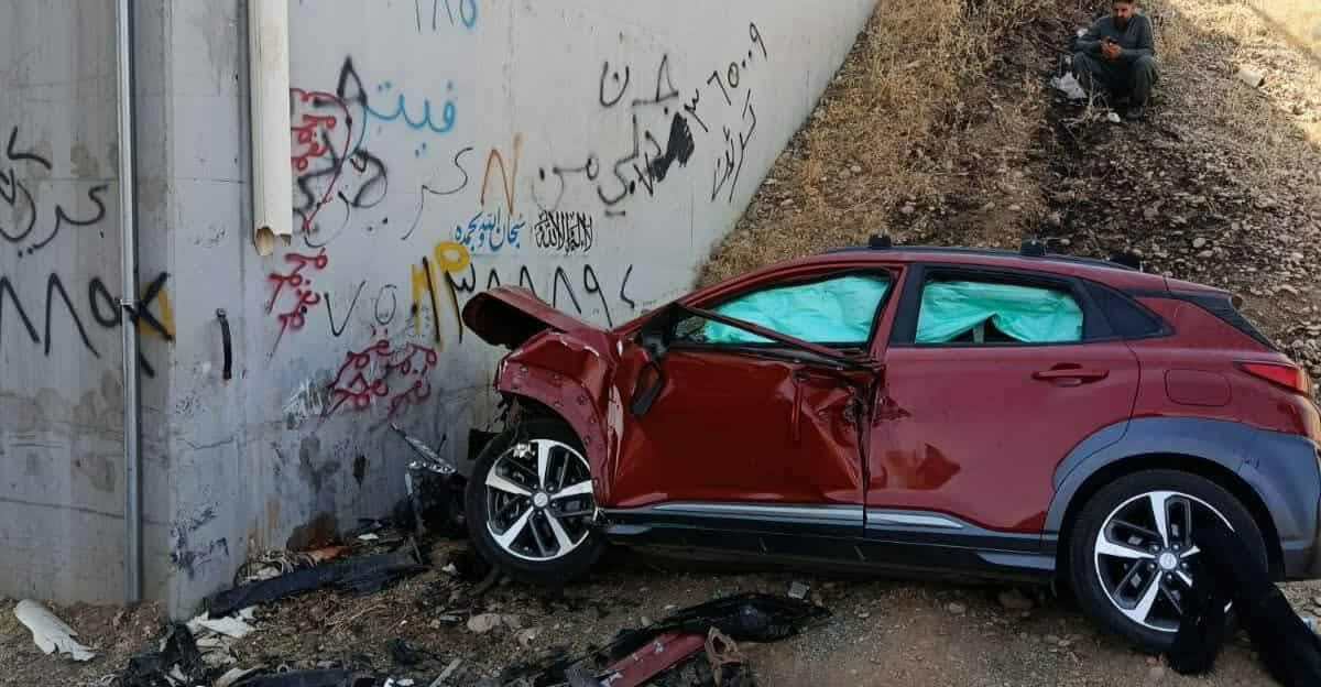 حادث سير يودي بحياة زوجين وعنصر بيشمركة على طريق دهوك أربيل