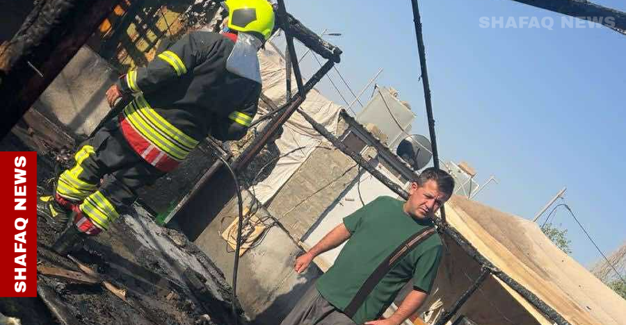 اندلاع حريق في مخيم للنازحين في اقليم كوردستان