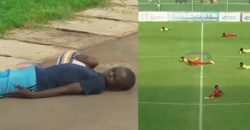 لاعبون "يتظاهرون بالموت" هرباً من خطر مفاجئ (فيديو)