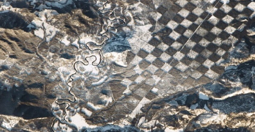 من الفضاء... غابة تتحول إلى رقعة شطرنج هائلة