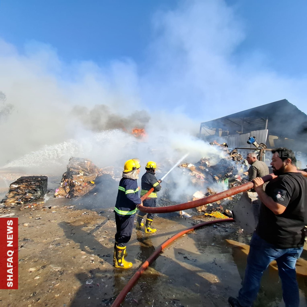 هەولێر.. ئاگر لەناو کارخانەی "کارتۆن" هیزگرێد  (وینە و ڤیدیۆ)