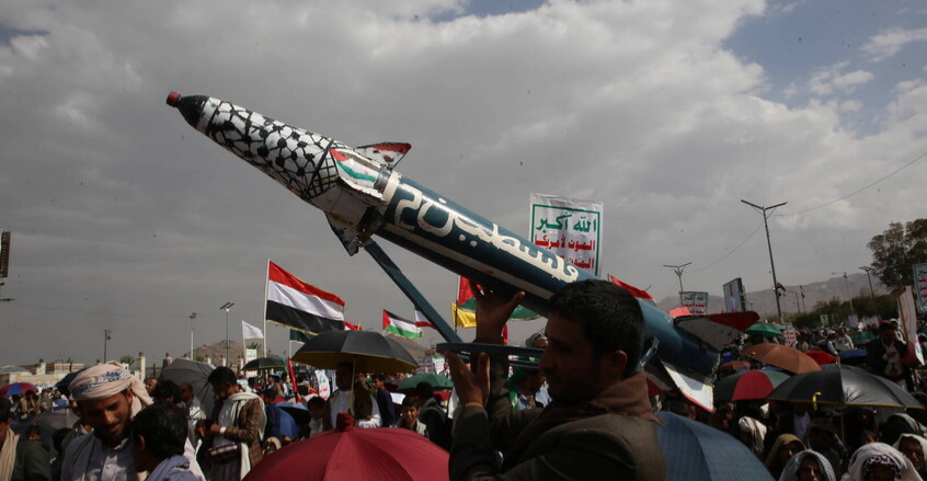 Houthis launch missile at Israel after deadly strikes on Sanaa and al-Jawf