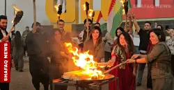 Syrian Kurds protest decree with early Nowruz blaze