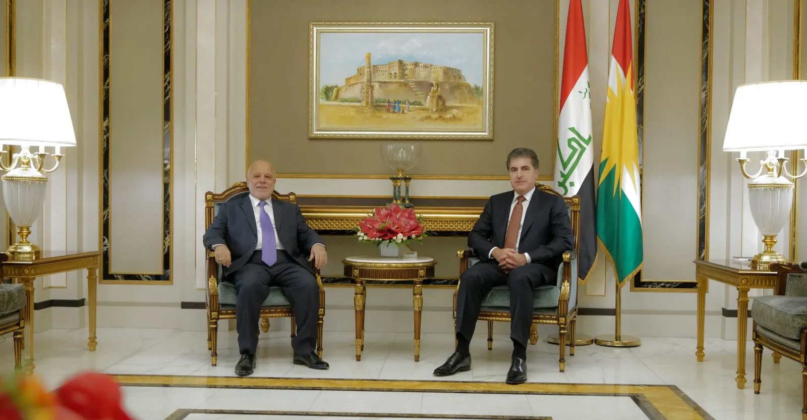 President Barzani, former PM Al-Abadi explore Iraq elections landscape