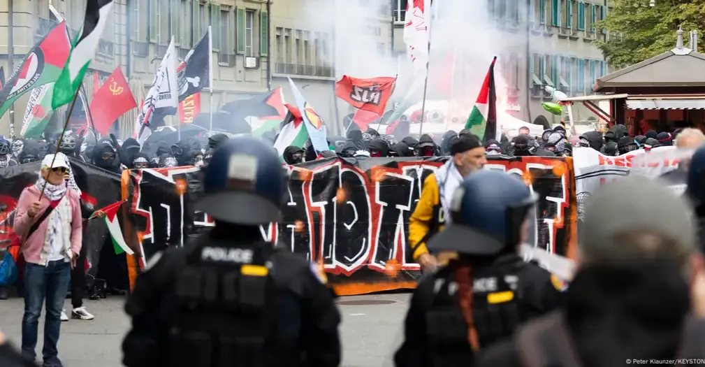 دعماً لفلسطين.. تظاهرات تتسبب بإصابة العشرات وتدمير 57 مبنى في سويسرا
