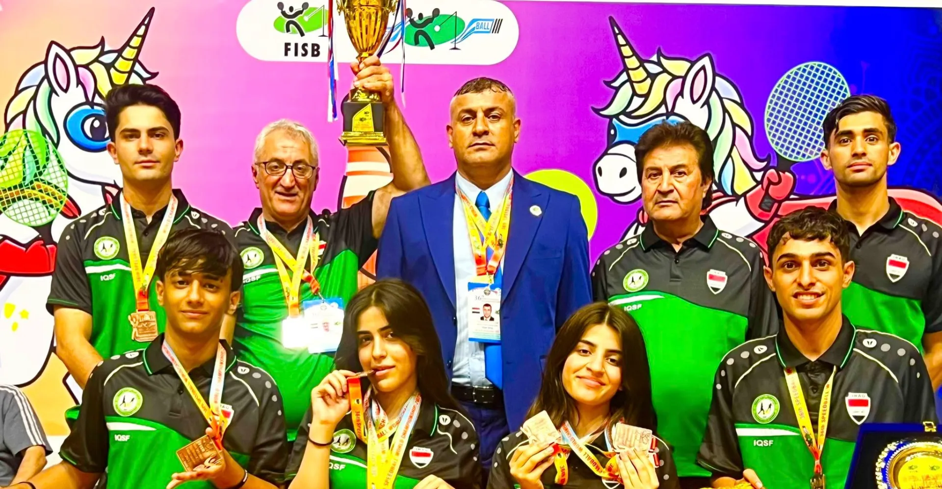 10 ميداليات ملونة.. العراق الثالث عالمياً بكرة السرعة