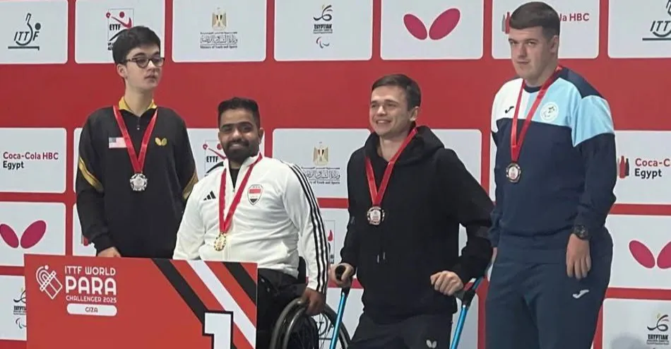 ذهبيتان للعراق في اليوم الأول من بطولة مصر الدولية لتنس الطاولة البارالمبية