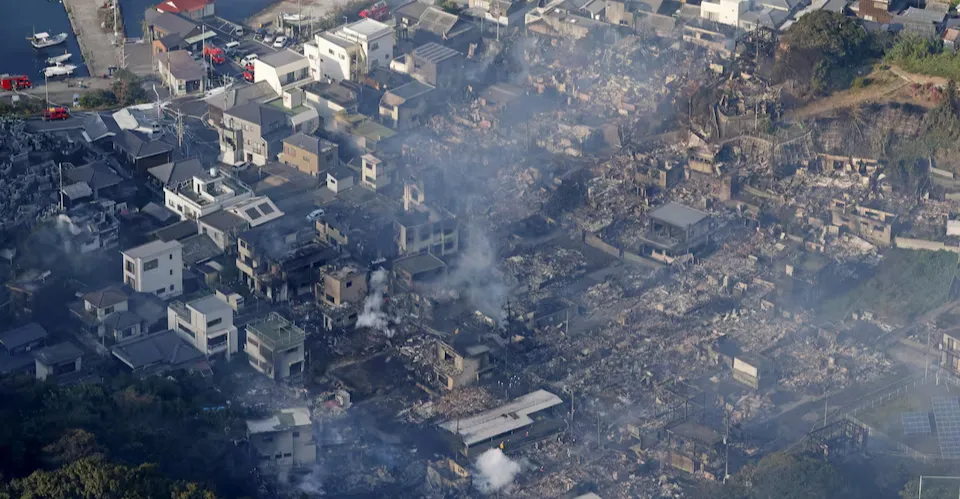 وفاة شخص وتضرر أكثر من 170 بناية بحريق ضخم جنوب اليابان