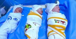 بعد ثلاث "قيصريات" سابقة.. أم ترزق بتوأم ثلاثي في البصرة