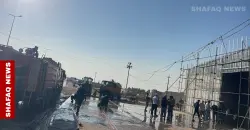 كركوك.. حريق كبير يلتهم مخزناً والتحقيق يجري مع عمال سوريين (صور)