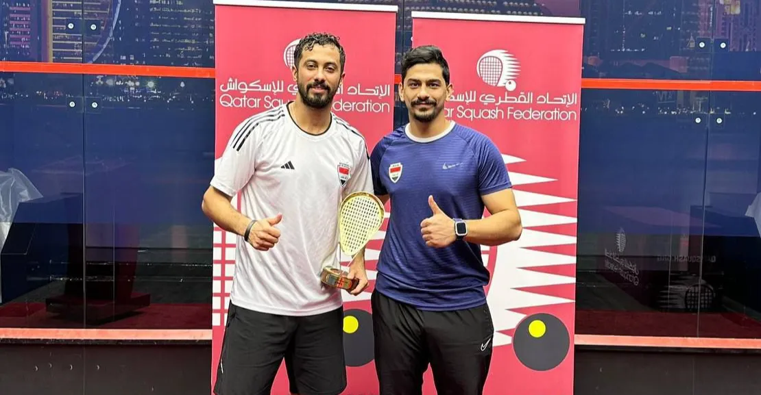 العراقي حسنين عبيد يُتوج بالذهب في بطولة قطر الدولية للاسكواش