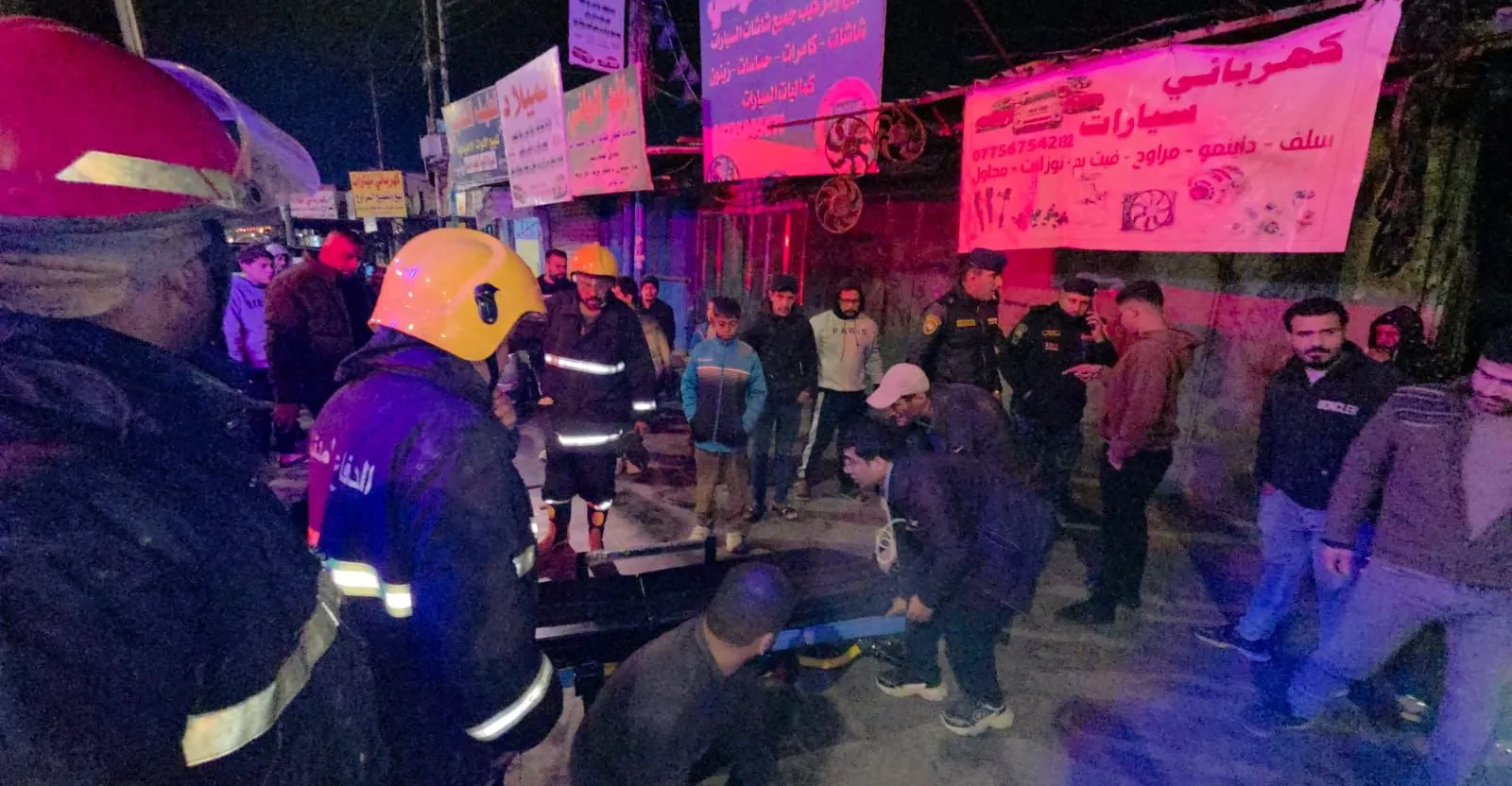 أعمال إنقاذ في بغداد بعد انهيار سقف ورشة تصليح سيارات