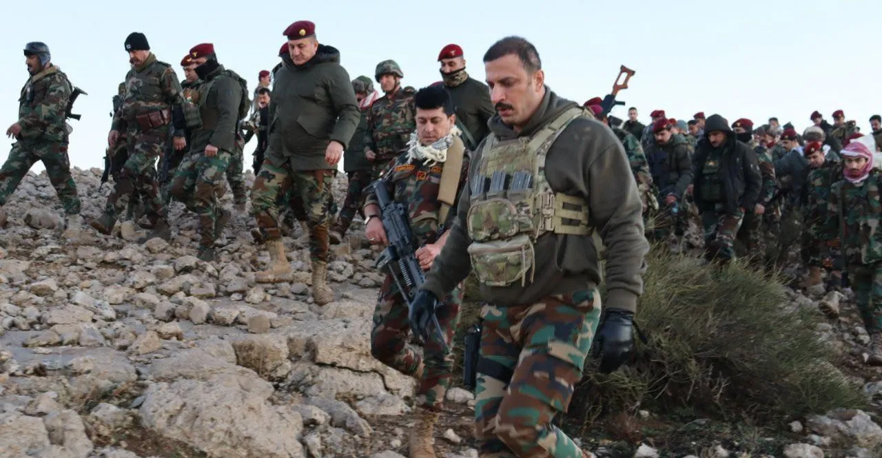 عملية أمنية مشتركة للبيشمركة والجيش العراقي في جبال قره جوغ (صور)