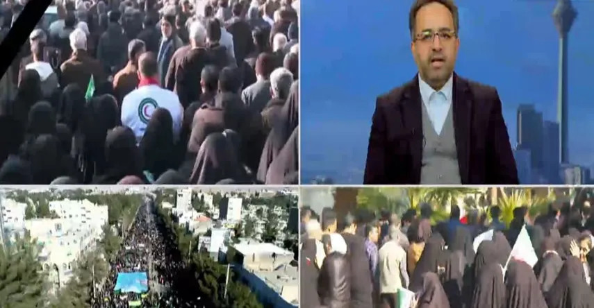 الإعلام الإيراني الرسمي يبث مشاهد لمسيرات حاشدة تندد بـ"مثيري الشغب" (فيديو)