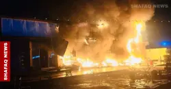 حريق كبير يلتهم مطعماً شمال شرقي ديالى