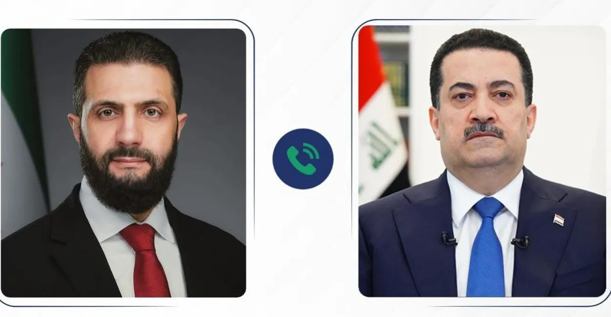 السوداني واحمد الشرع يبحثان تأمين الحدود وملاحقة داعش