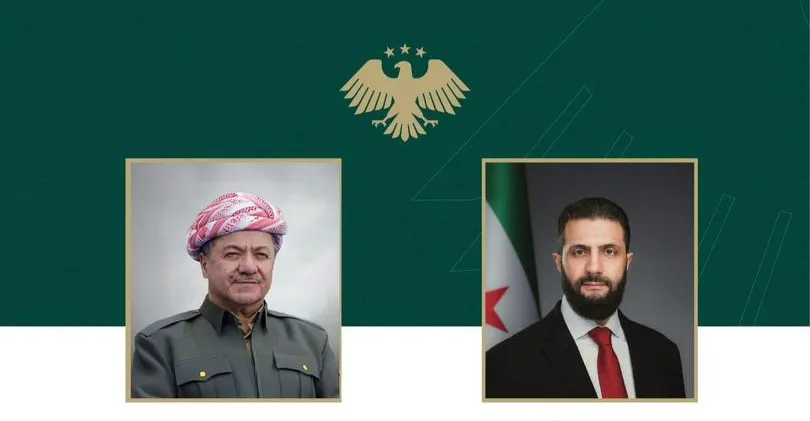 Leader Barzani backs Syria–SDF deal in talk with Al-Sharaa