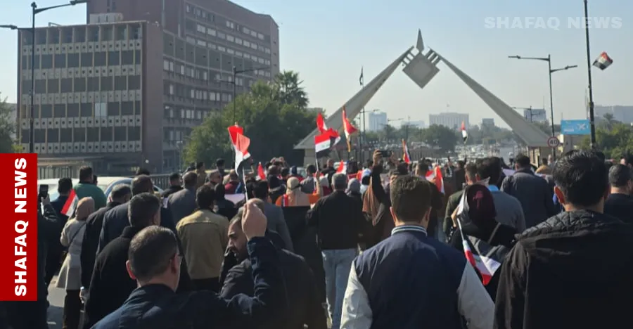 العراق – تظاهرة جديدة للمعلمين تتجه نحو مجلس الوزراء وسط بغداد للمطالبة بالمخصصات