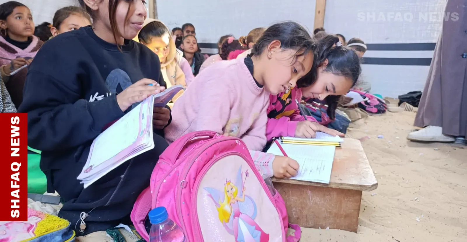 Teachers turn displacement tents into classrooms for Gaza children