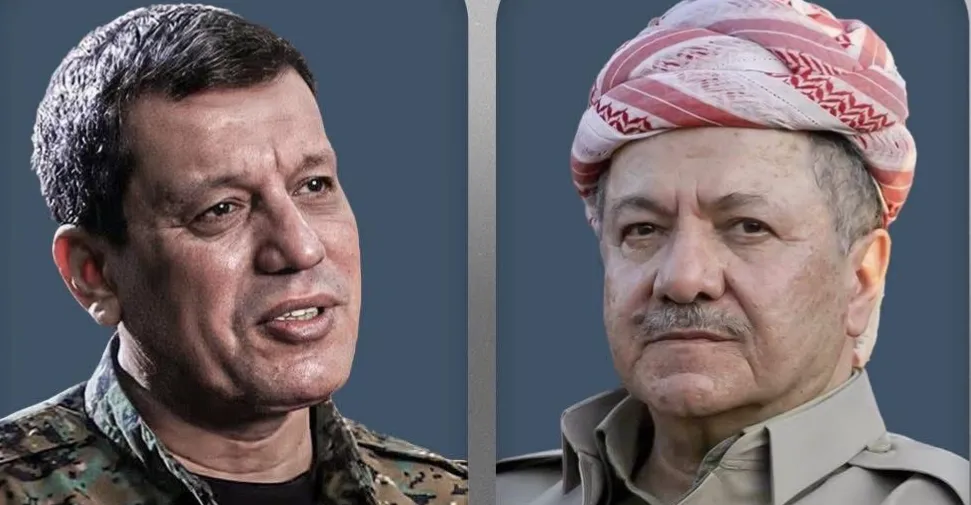 بارزاني وعبدي يناقشان خطوات تنفيذ الاتفاق السوري