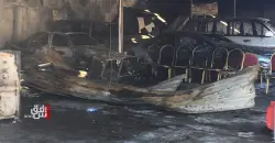 أربيل.. حريق كبير يلتهم معرضاً للسيارات الحديثة