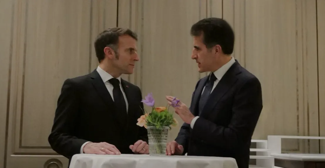 نيجيرفان بارزاني وماكرون يتفقان على التنسيق لاستقرار المنطقة وحماية حقوق الكورد