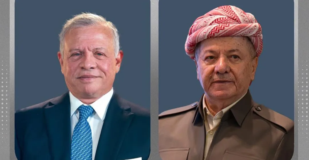 مسعود بارزاني وملك الأردن يشدّدان على ضرورة حفظ الاستقرار بالمنطقة