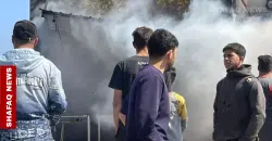 حريق كبير يلتهم معرضاً تجارياً وسط بعقوبة