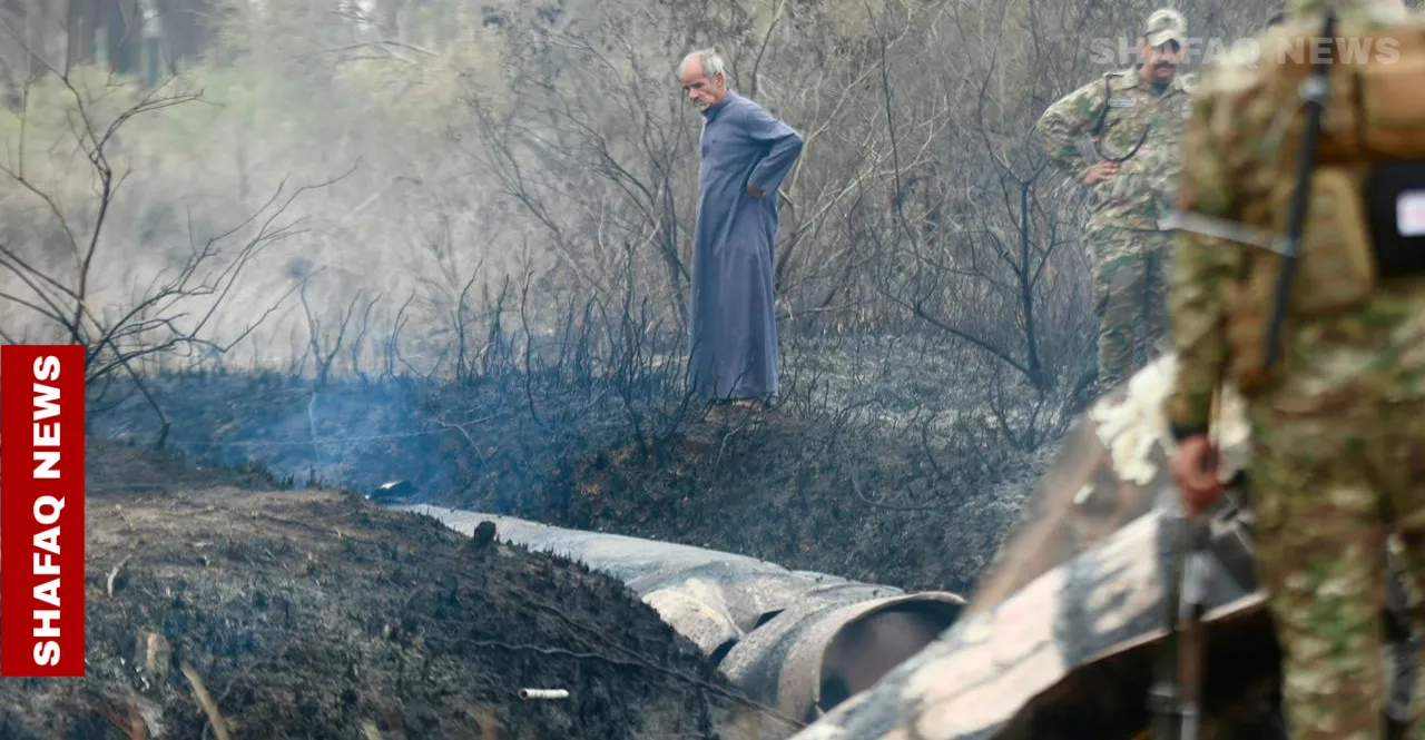 سقوط بقايا صاروخ بالستي في بابل (صور)