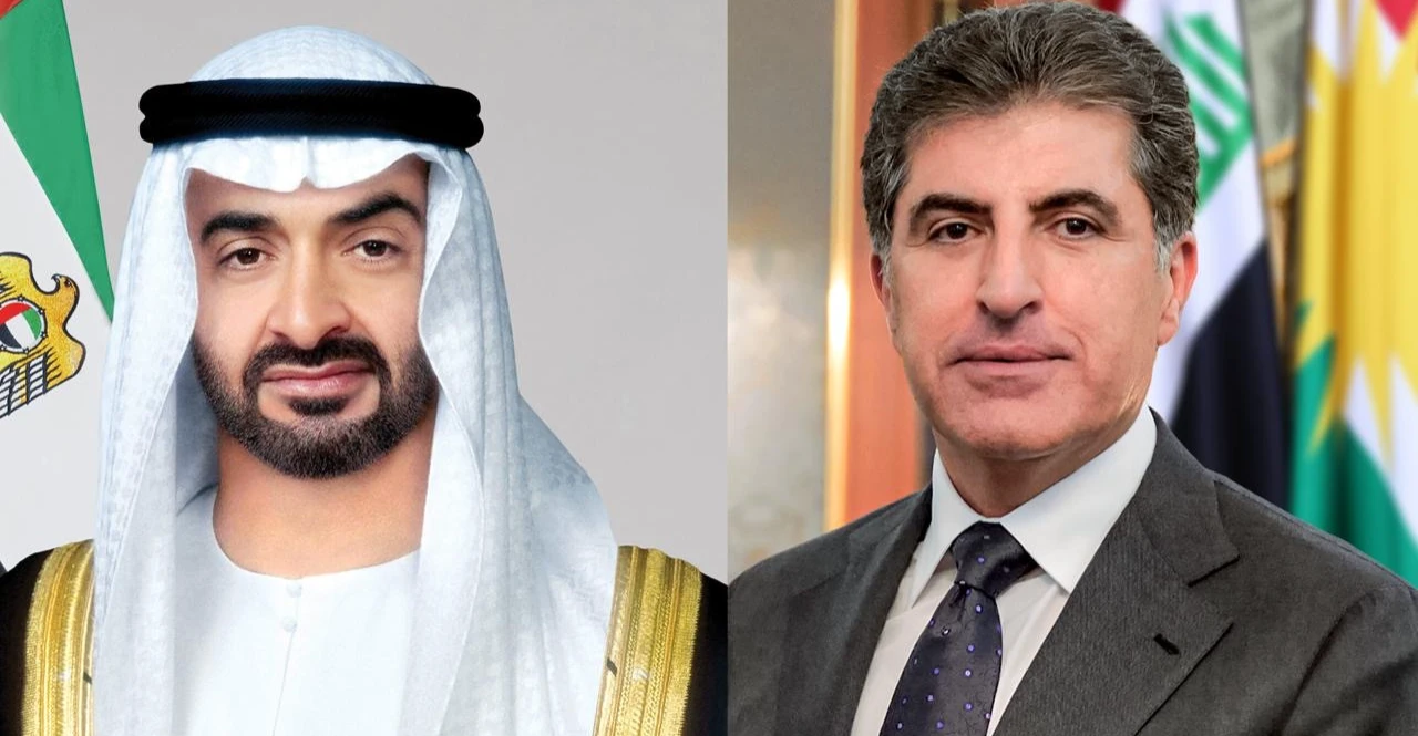 نيجيرفان بارزاني وآل نهيان يؤكدان على اهمية انهاء الحرب في المنطقة