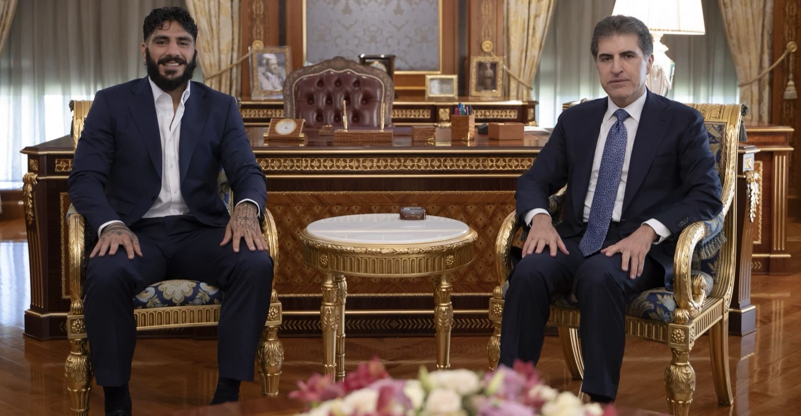 نيجيرفان بارزاني يستقبل بطل الـMMA الكوردي بعد إنجازه العالمي