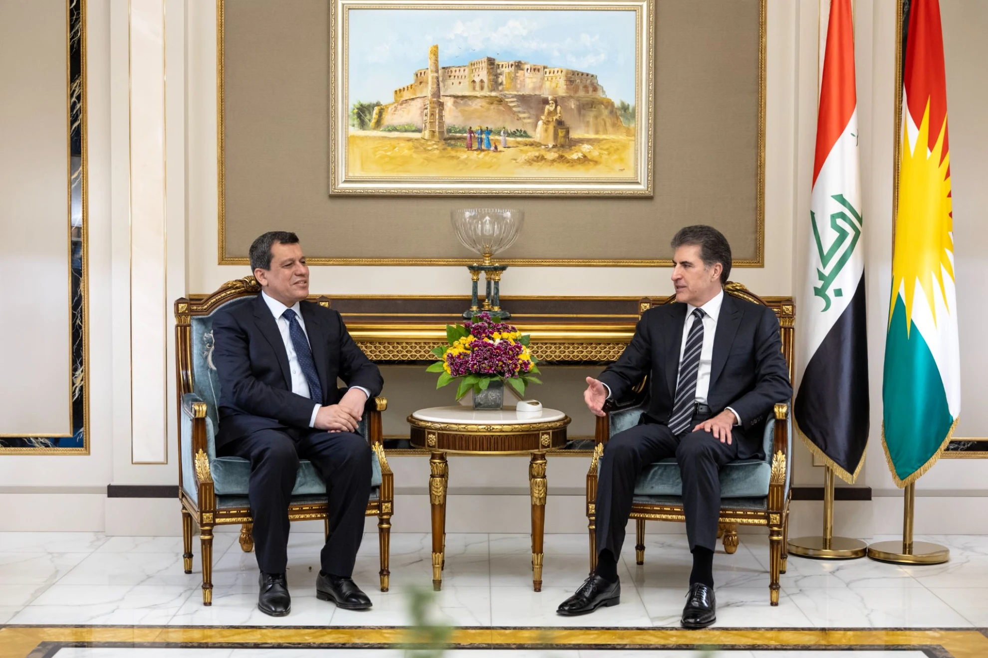 نيجيرفان بارزاني يستقبل مظلوم عبدي في اربيل