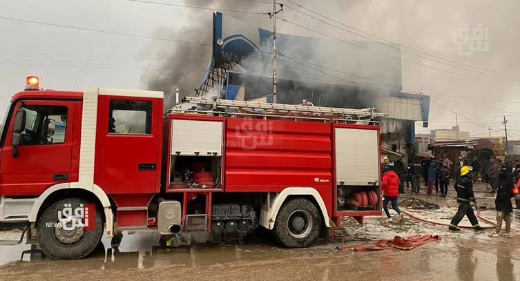 Fire breaks out at fruit and vegetable shops in central Kirkuk