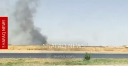 اندلاع حريق داخل قاعدة كركوك الجوية (فيديو)