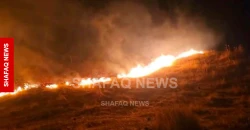 Fire spreads rapidly on Azmar Mountain in Al-Sulaymaniyah