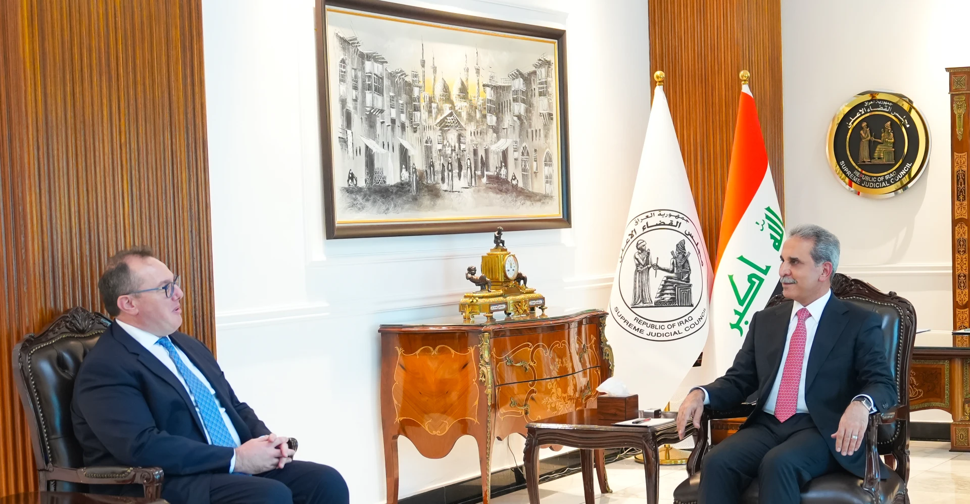 بعد انتهاء مهام التحالف.. زيدان والقائم بأعمال السفارة الأميركية يبحثان إنفاذ القانون وحظر السلاح
