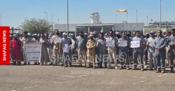 كوادر حقل "غرب القرنة 2" يحتجون ويلوحون بإضراب يهدد الإنتاج النفطي في البصرة