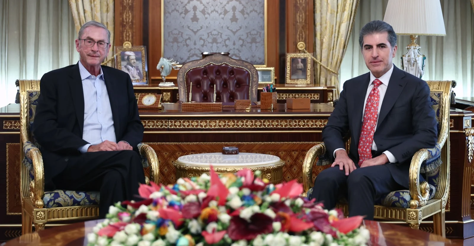 نێچیروان بارزانی پێشوازی لە سەرۆک فەخری فێدراسیۆن دیموکرات ناودەوڵەتی لە هەولێر کەێد