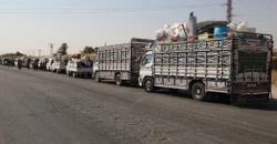 انطلاق القافلة الخامسة لعودة 385 عائلة نازحة من الحسكة إلى رأس العين