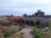 إعادة ترميم طريق في مندلي بعد تضرره من السيول