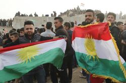 فيليو كركوك يحتجون على بغداد ويعلنون دعما لكوردستان مرفقا بعتب للحزبين