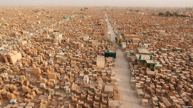 "وادي السلام" اضخم مقابر العالم.. تعادل ضعفي سكان قطر وثلاثة اضعاف البحرين