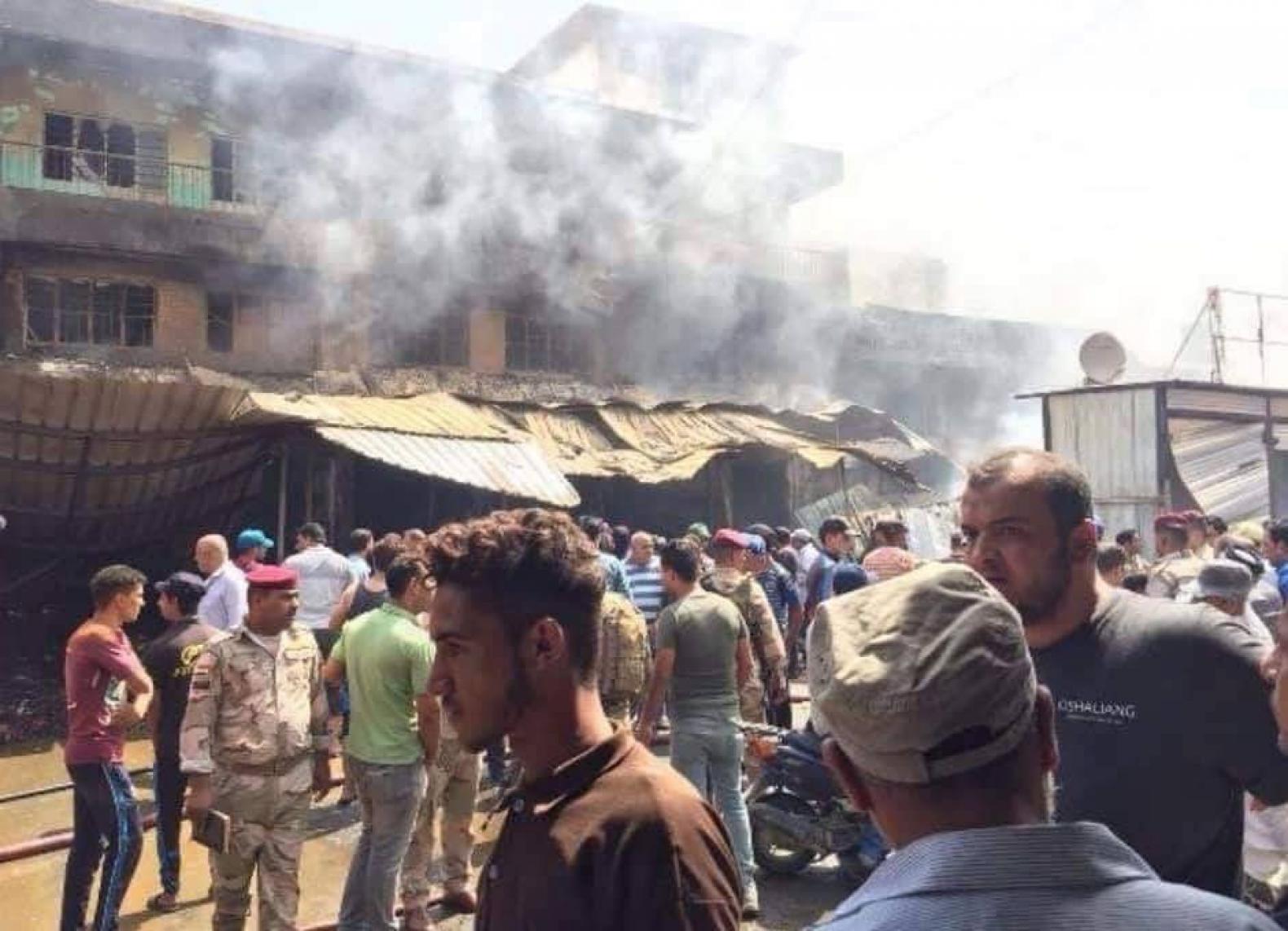 اندلاع حريق كبير شرقي بغداد